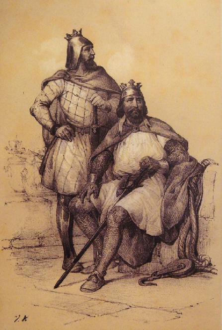 Roger Ier de Hauteville et Robert Guiscard-illustration du XIXe sicle